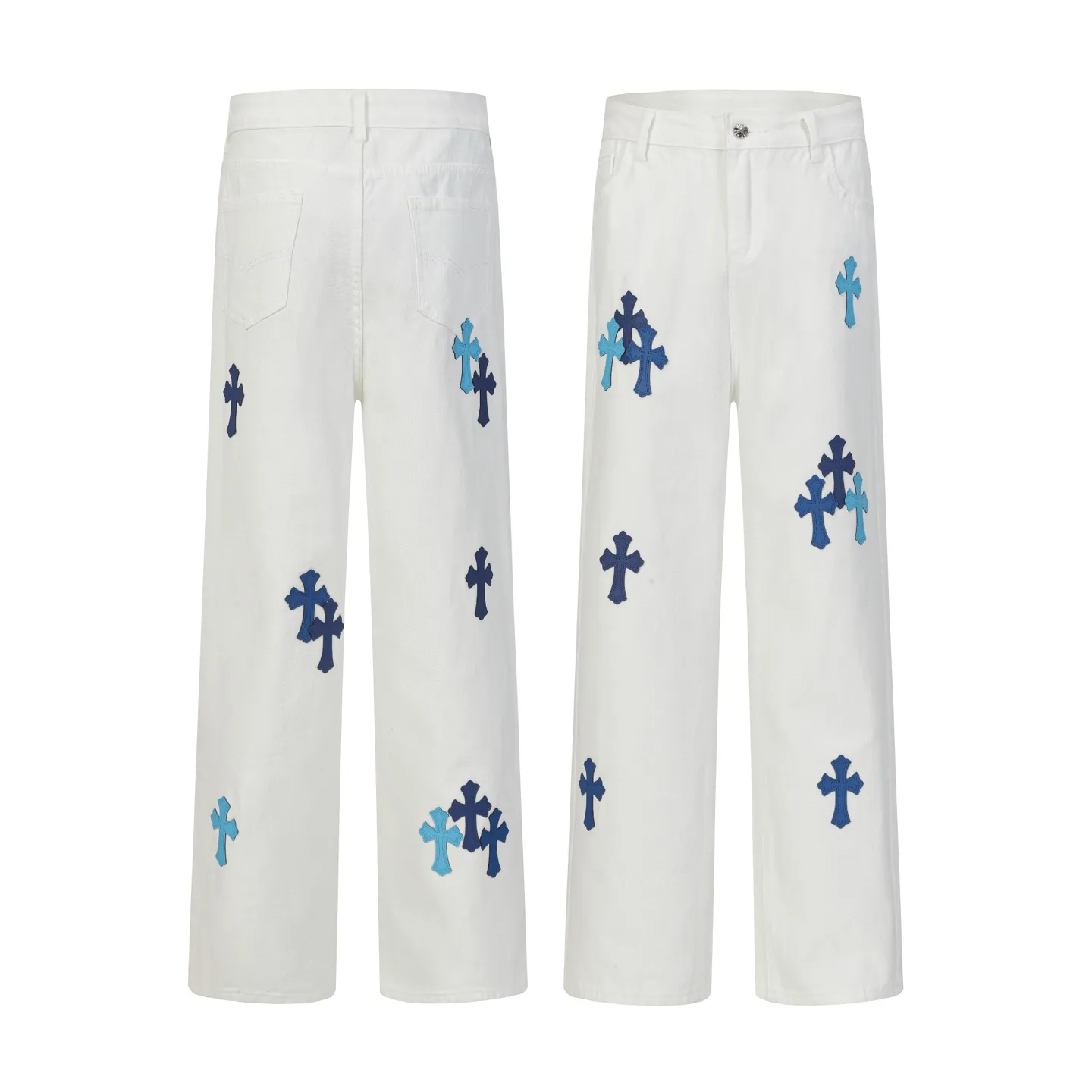 P270 Cross-border quantity model, please do not place an order if you are pursuing quality - Chrome Hearts/Chrome Hearts Cross✝️Applied leather embroidered washed jeans, trousers and casual pants -High weight, high density and high quality. The wool is soft, delicate and skin-friendly. It feels soft and silky. It has excellent warmth and skin-friendly properties. 28 30 32 34 36
